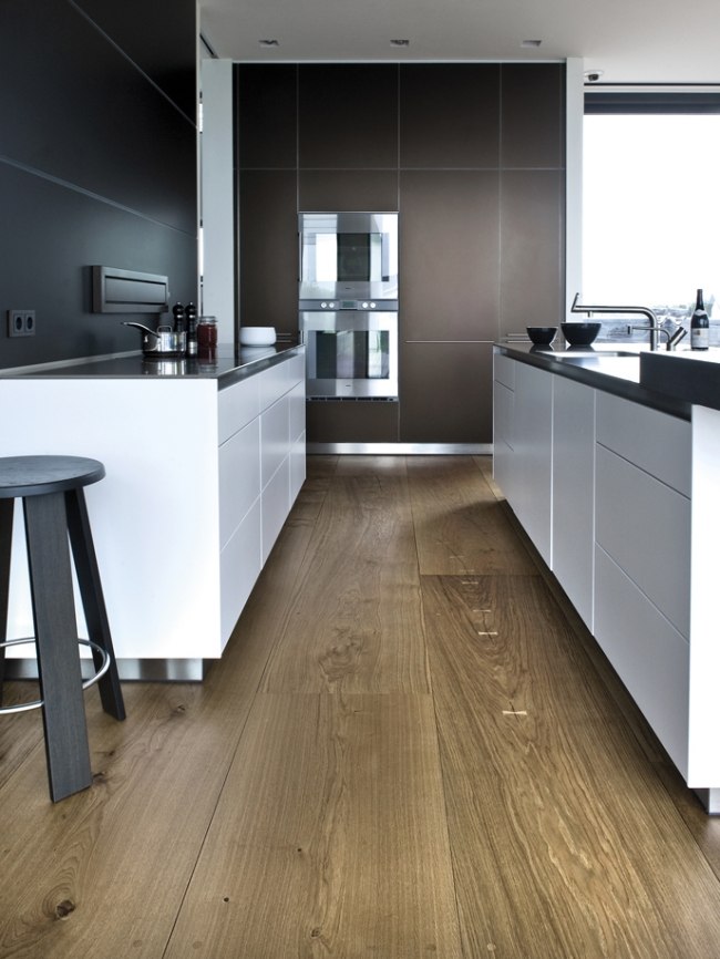 kitchen dark wooden floor Wooden floor of Dinesen