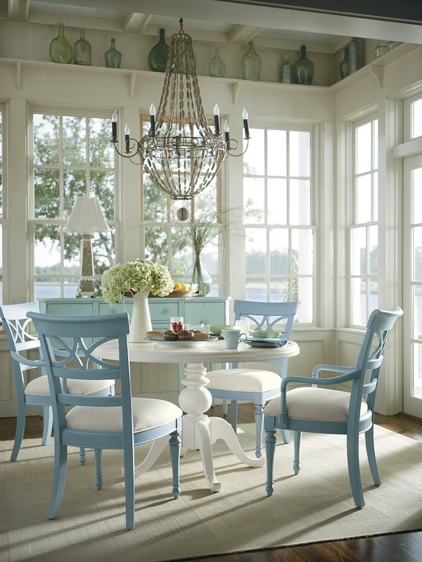  Maritim dining French window bright blue chairs white table 