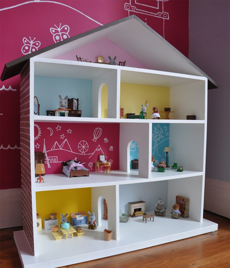 Puppenhaus selber bauen und Spielecke im Kinderzimmer