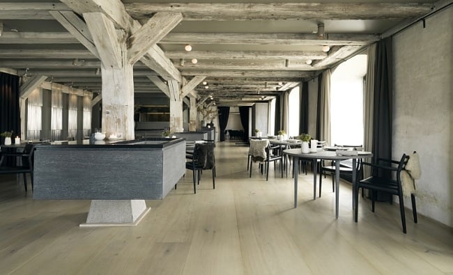 restaurant rustic flooring, wooden Dinesen