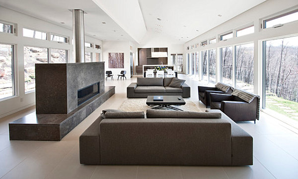 simple design living room interior male and female