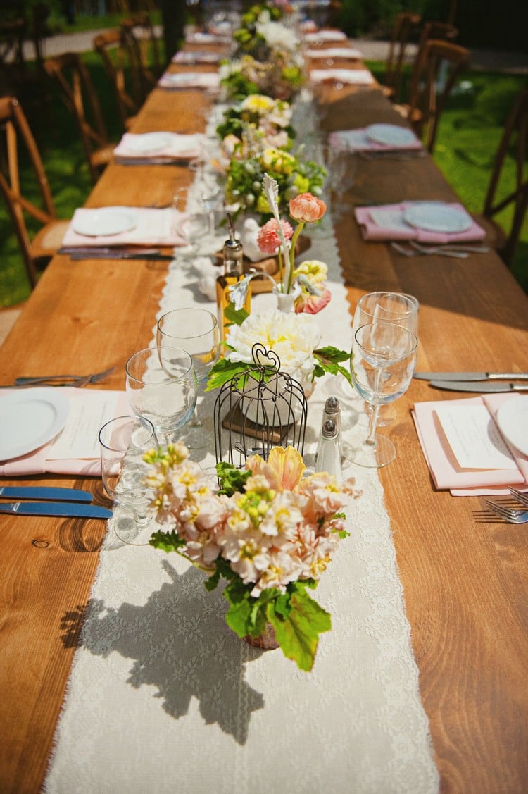 Summer Wedding table decoration rustic vintage style