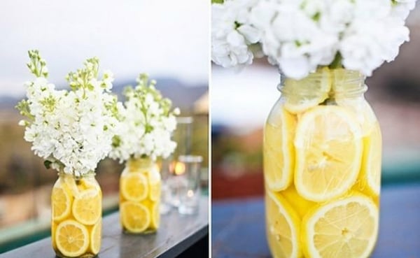 Sommerdeko tinkering bouquet lemons