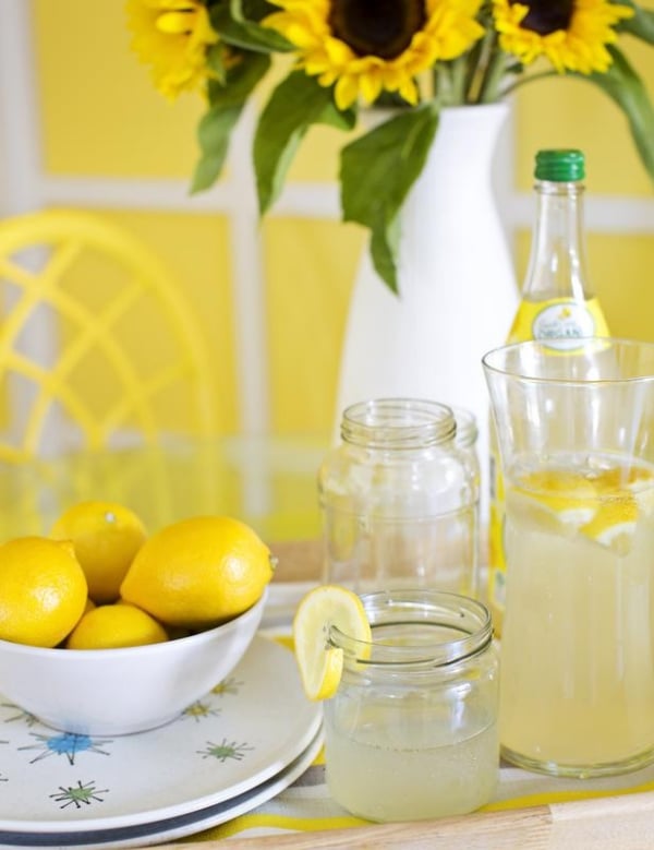 Sommerdeko table sunflower lemon margarita