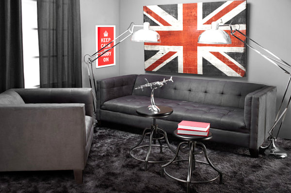union jack living room interior male and female