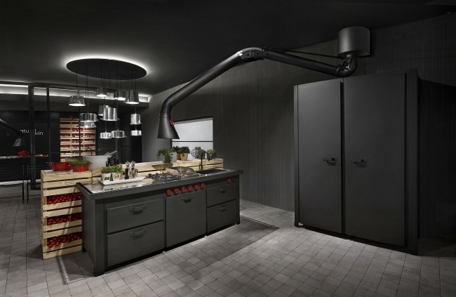 black kitchen island design Minacciolo