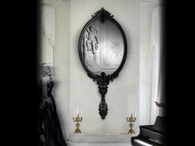 Marie Antoinette mirror baroque black Boca do Lobo