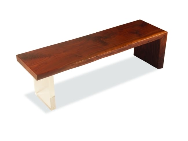  solid wood walnut bench acrylic frame Rotsen Furniture Furniture 