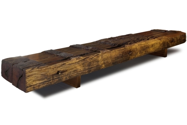  Rustic Patio Furniture Bench dark hardwood bridge model 