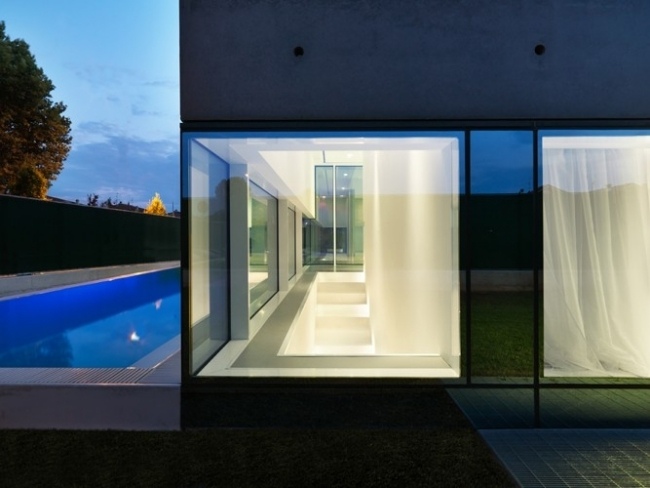 Modern glazing House Italy-conditioning Indoor swimming pool