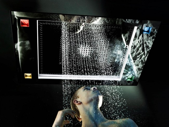wide showerhead sensory sky shower design by Dornbracht