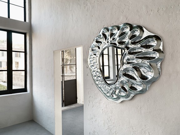 Design wall mirror glass frame Caldeira fiam Italy