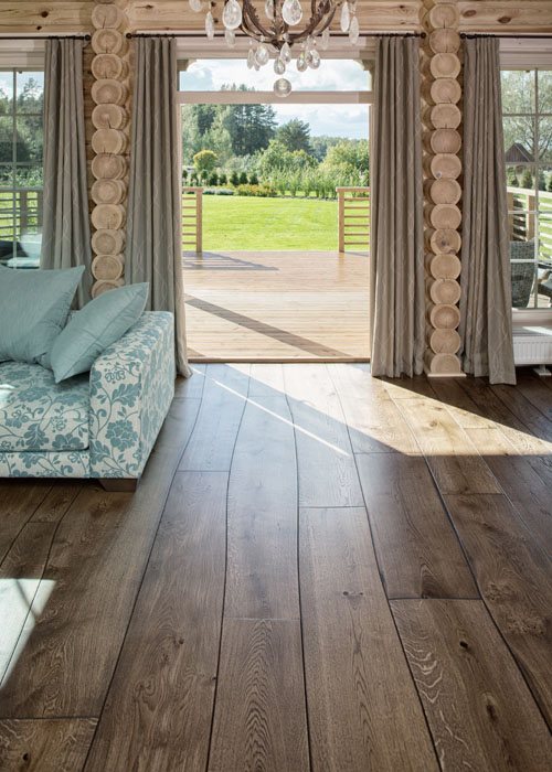  wooden floor Bolefloor solid wood planks country house interior 