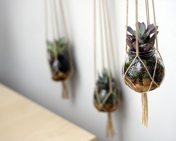 mini flower pots for hanging baby glasses gravel moss