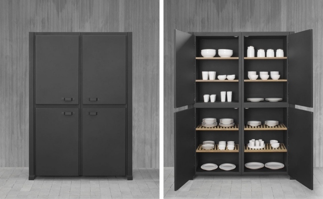  modern stainless steel kitchen cabinet, black graphite 