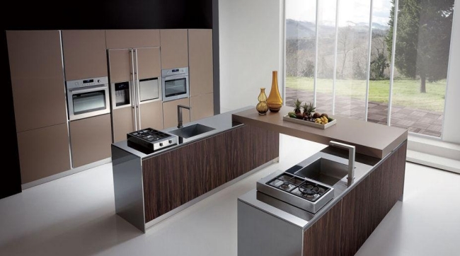  natural wood look modern designer kitchen from MITON 
