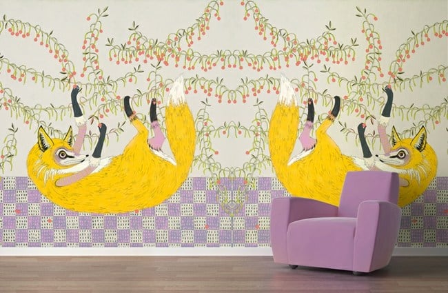  wallpaper fox living room decorating idea 