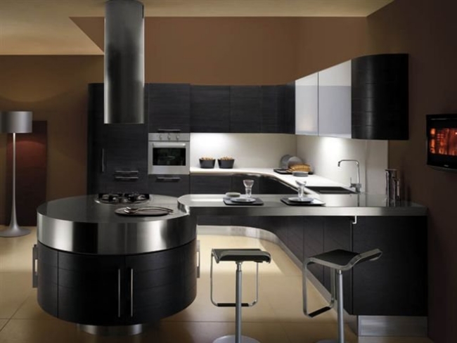 black kitchen cabinets modern kitchen steel Mito