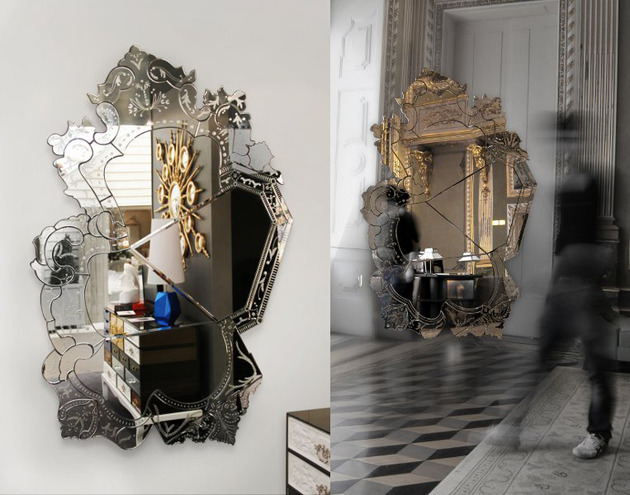 mirror large unframed baroque Boca do Lobo venice