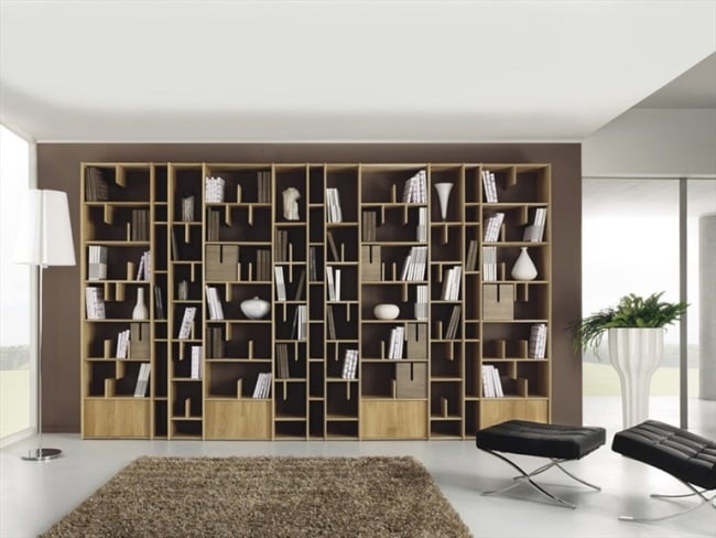 Wall shelf minimalist designer furniture wood Domus arte