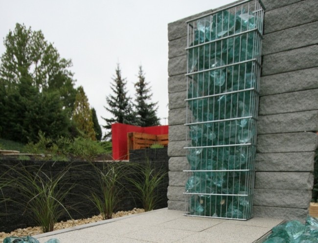 gabions walled garden itself build accent glass blocks