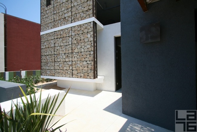 gabion wall build tiles white terraces