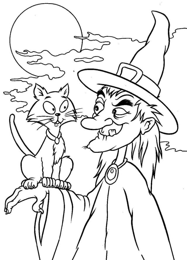 caillou coloring pages halloween witch - photo #2