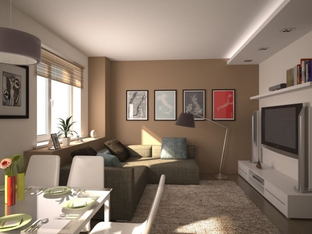 Kleines Wohnzimmer modern einrichten - Tipps und Beispiele - Wohnzimmer Mit Essbereich Gestalten