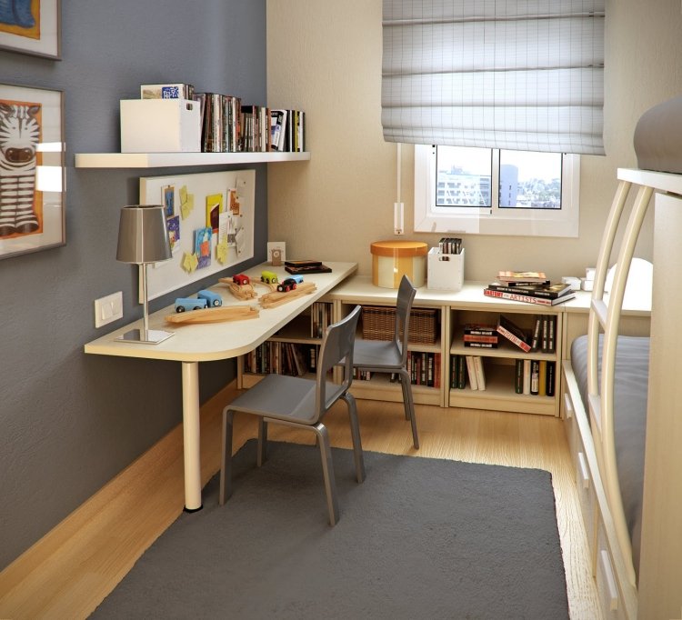Schreibtischstuhl für Kinder -grau-cremefarbene-schreibtisch
