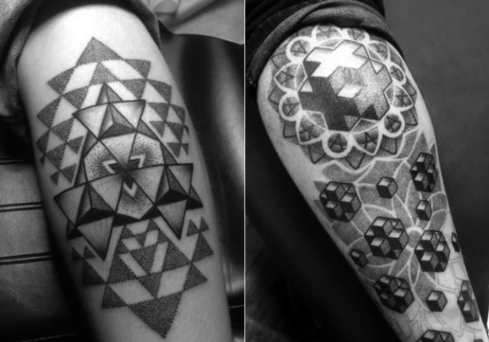 Tattoo Ideen für Männer auf dem Oberarm - geometrisch und 3d-Michael ...