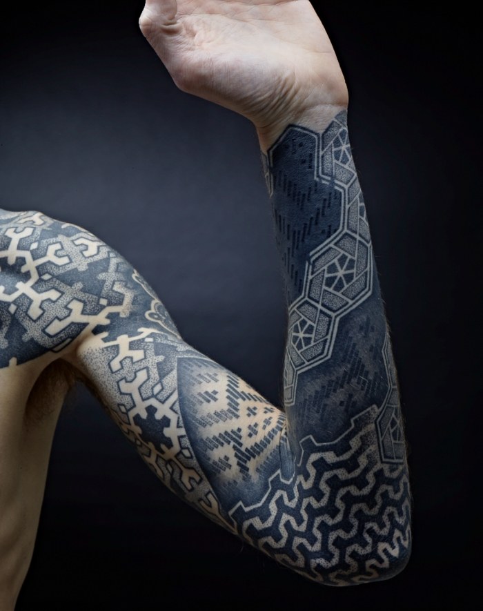Männer Tattoo Designs im Trend-geometrische Sleeve Tattoos