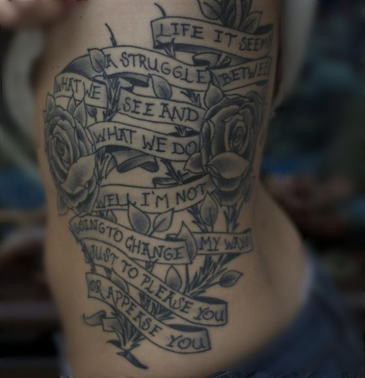 32++ Tattoo arm frau rosen mit spruch ideas