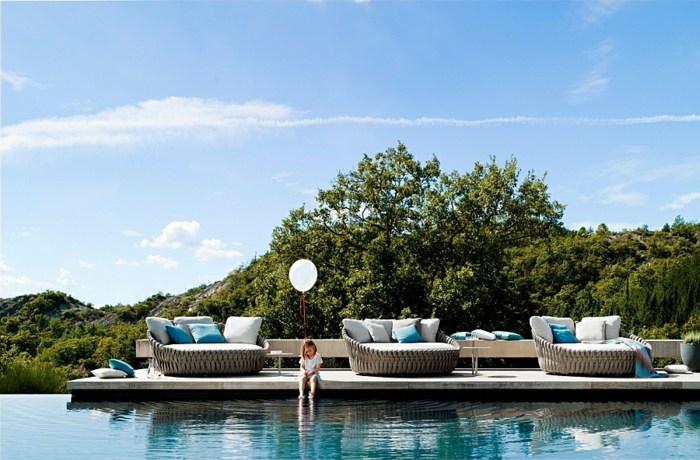luxus tagesbett sonne komfort möbel outdoor pool