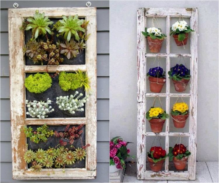 50 Ideen für Gartendeko aus alten Fenstern und Türen