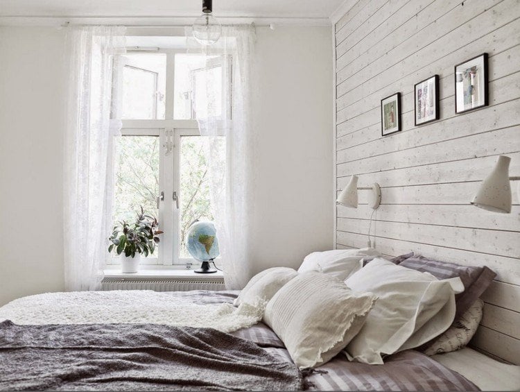 Wandpaneele aus Holz wei lasieren  35 Ideen frs Landhaus - Wohnzimmer Ideen Wandgestaltung Grau