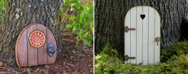 Gartendeko selber machen - Eine Gnom-Tür für den Baum