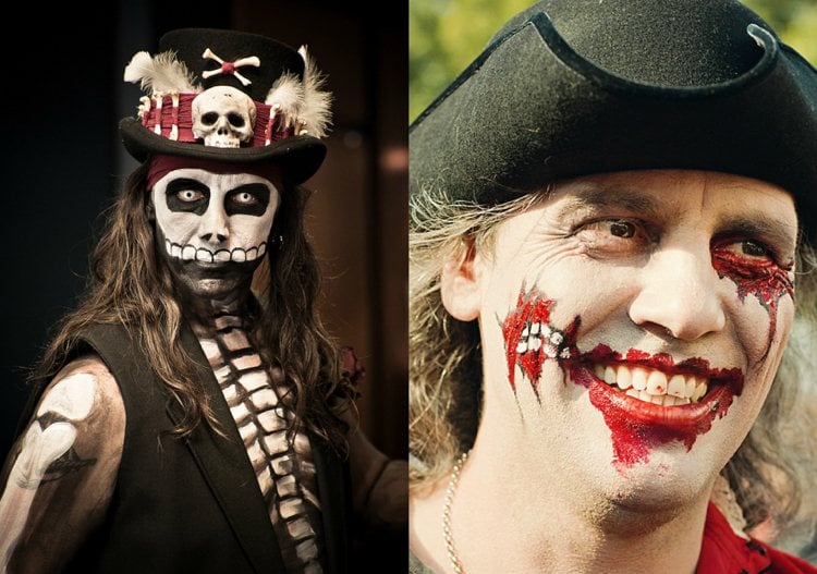 Pirat schminken mann-zombi-totenkopf-blut-halloween