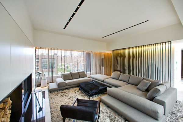 modernes minimalistisches Wohnzimmer in New York