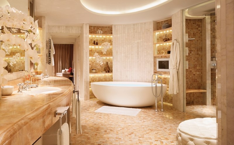 Badgestaltung-Badideen-Luxus-Bad-Mosaik-Fliesen-Champagne