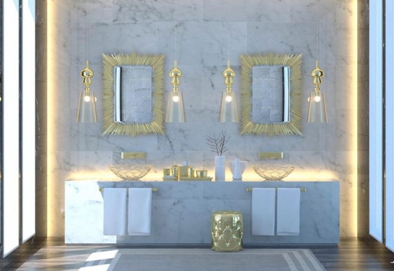 Badideen-Luxus-Wandfliesen-Marmor-Spiegel-Glas-Waschbecken-Aufsatzbecken