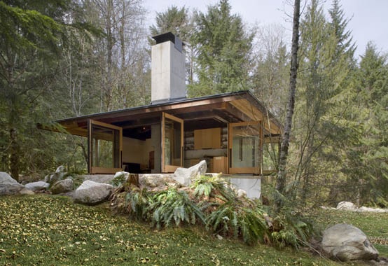 moderne Hütte - kleines Hofhaus- vorne