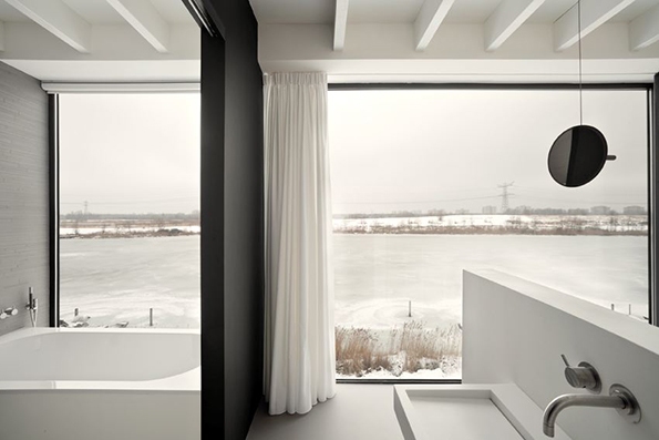 Haus mit minimalistischem design -ausblick