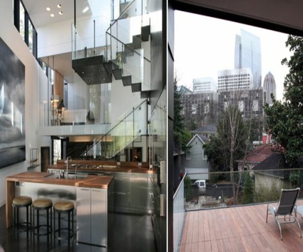 moderne Architektur - Wohnbereich und Balkon