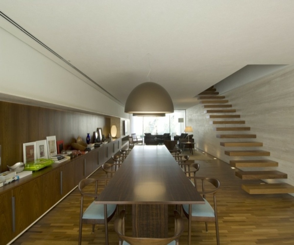 minimalistisches design - Wohnzimmer mit Holzakzente