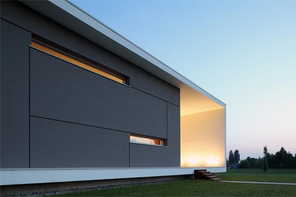Hausarchitektur minimalistisches hausdesign - seitenblick
