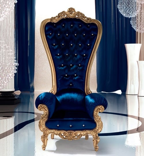Königlicher luxuriöser Sessel von Caspani in blau