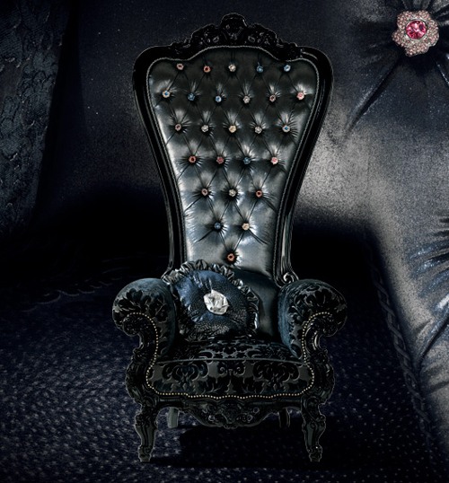 Königlicher Sessel von Caspani in schwarz