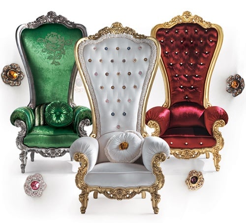 Königlicher Sessel von Caspani in verschiedenen Farben