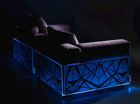 LED beleuchtetes Sofa von Colico -blau