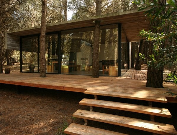 Landhaus im Wald - Glasfassade